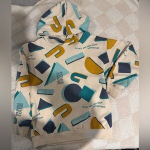 H&M Kids Geometric Print Hoodie - Cream, Blue, Yellow